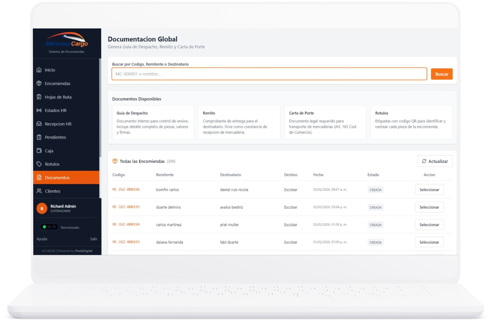 M&oacute;dulo de Documentaci&oacute;n Global